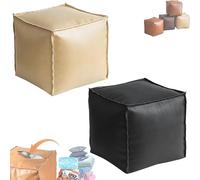 Genérico 2025 New Stuffable Cushion Bag-Unstuffed Pouf Ottomans-16 Inch Faux Leather Storage Ottoman-Decorative Footrest for Living Room & Bedroom, Multi-Functional Storage Solution (Set 3)