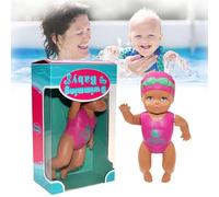 Genérico 2025 New Waterproof Swimming Baby Doll, Swimming Baby Doll for Pool, Electric Swimming Water Babies Dolls for Pools/Bathroom Play (Battery-Free Clockwork)
