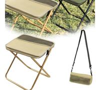 Genérico 2025 New Zipper Folding Stool, Portable Stool for Mountaineering and Hiking, Lightweight Foldable Chair with Carrying Bag for Outdoor Picnic Hiking Fishing (Khaki,L)