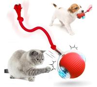 Genérico 2025 Nueva Bola De Perro De Perro Interactiva, New Jugguete Electro con Carga USB, Juguetes Interactivos para Gatos Toyes Automáticos para Perros Autónomos, 360° Smart Automatic (Rojo)