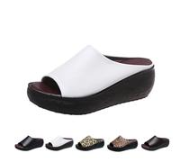 Genérico 2025 Orthopedic Sandals Summer Dressy Platform Heel Arch Support Slip Sandals Comfortable Orthotic Leather Wedges Slides (1PCS/B,40)