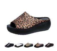 Genérico 2025 Orthopedic Sandals Summer Dressy Platform Heel Arch Support Slip Sandals Comfortable Orthotic Leather Wedges Slides (1PCS/D,38)