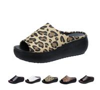 Genérico 2025 Orthopedic Sandals Summer Dressy Platform Heel Arch Support Slip Sandals Comfortable Orthotic Leather Wedges Slides (1PCS/C,36)