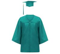 Genérico 2025 Preescolar Graduación Toga y Birrete Brillante para Niños Jardín de Infancia Niño Niña Regalo 12 Colores traje de graduación para niños niños