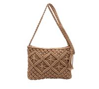 Genérico 2025 Stylish Summer Woven Bag Retro Cotton Rope Woven Bag Minimalist Tassel Women's Clutch (Brown2)