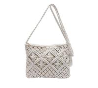 Genérico 2025 Stylish Summer Woven Bag Retro Cotton Rope Woven Bag Minimalist Tassel Women's Clutch (White)