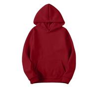 Genérico 2025 Suéteres con Capucha de Terciopelo Artificial de Manga Larga con Bolsillos Ropa de Invierno Estilo E Girl Sudadera con Capucha, rojo, S
