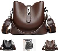 Genérico 2025 Three Straps Bucket Bag for Women, Shoulder Bag with Adjustable Wide Strap, Spacious Vintage Design(Brown)