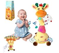 Genérico 2025 Upgrade Musical Giraffe Toy-Sings,Dances and Repeats What You Say,Adjustable Volume Function,Plush Talking Giraffe with Shining LED Lights,Baby Toys for Boys Girls Gifts (Battery Type)