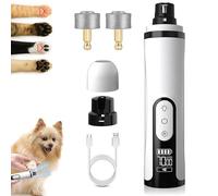 Genérico 2025 Upgraded Nail Grinder Cordless, Nail Trimmer for Dogs and Cats with LED Light & 3 Speeds, 2000mAh USB Rechargeable Dog Nail Trimmer for Thick Nails (1pc+2 Heads)