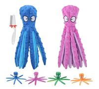 Genérico 2025 Whiskerspot Octopus Dog Toy, Whiskerspot Dog Toys Interactive Chew Dogs Toy for Hide and Seek and Puppy Chew Toys for Teething Small/Medium/Large Dogs, No Stuffing (Blue+Pink)
