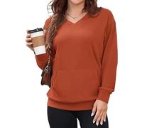 Genérico 2025 Women's Hatless V-Neck Hoodie with Pockets Women Long Sleeve Tops V-Neck Sweatshirt with Kangaroo Pocket (10,XXL)