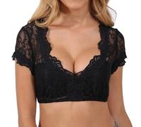 Genérico 2026 Blusa Negra Elegante Dirndl para Mujer para el Oktoberfest Blusa Dirndl de Encaje para el Oktoberfest