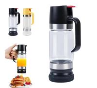 Genérico 2026 Boutique Kitchen Tool - No-Drip Honey Dispenser, Glass Honey Dispenser Pot, Press Type Drip Dispensers for Honeys, Coffee Syrup, Chocolate Sauce (Black,10oz)