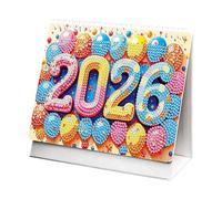 Genérico 2026 Calendar - Rhinestone Desk Art Planner, Monthly Office Organizer | Desktop Accessories for Teacher Student Classroom Table Use, Birthday Christmas School Bookshelf Planning, Home