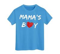 Genérico 2026 Camiseta para bebé niño pequeño Mama's Boy (Blue, 6-7 Years)