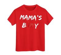 Genérico 2026 Camiseta para bebé niño pequeño Mama's Boy (Red, 1-2 Years)