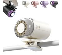 Genérico 2026 Car Clip on Air Conditioner Fan with LED Display - 360° Rotation, 199 Speeds Adjustable, 16℃ Semi-Cooling Wide Clamp Detachable, USB Rechargeable (White)