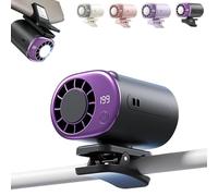 Genérico 2026 Car Clip on Air Conditioner Fan with LED Display - 360° Rotation, 199 Speeds Adjustable, 16℃ Semi-Cooling Wide Clamp Detachable, USB Rechargeable (Black)