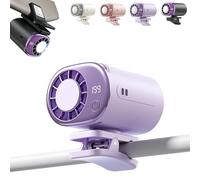 Genérico 2026 Car Clip on Air Conditioner Fan with LED Display - 360° Rotation, 199 Speeds Adjustable, 16℃ Semi-Cooling Wide Clamp Detachable, USB Rechargeable (Purple)