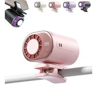 Genérico 2026 Car Clip on Air Conditioner Fan with LED Display - 360° Rotation, 199 Speeds Adjustable, 16℃ Semi-Cooling Wide Clamp Detachable, USB Rechargeable (Pink)