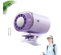 Genérico 2026 Car Clip on Air Conditioner Fan with LED Display, Mini Table Fan for Outdoor,360 - rotación, 16 ° C semi - cooling, para umbrella, office, car, Beach (Purple)