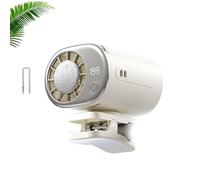 Genérico 2026 Car Clip on Air Conditioner Fan with LED Display, Mini Table Fan for Outdoor,360 - rotación, 16 ° C semi - cooling, para umbrella, office, car, Beach (White)
