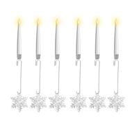 Genérico 2026 Clip On Candles for Christmas Trees, Flameless Battery-Operated with Remote - 6 Shapes for Christmas Tree & Party Decor, Safe for Kids/Pets (Snowflakes,6Pcs)