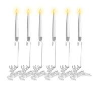 Genérico 2026 Clip On Candles for Christmas Trees, Flameless Battery-Operated with Remote - 6 Shapes for Christmas Tree & Party Decor, Safe for Kids/Pets (Elk,6Pcs)