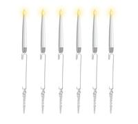 Genérico 2026 Clip On Candles for Christmas Trees, Flameless Battery-Operated with Remote - 6 Shapes for Christmas Tree & Party Decor, Safe for Kids/Pets (Icicles,6Pcs)