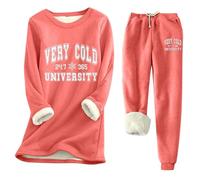 Genérico 2026 Conjunto de Camisa Ajustada Gruesa y cálida con Estampado de SÍ, Tengo FRÍO. 24:7 para Mujer, otoño e Invierno (8) (Watermelon Red, XXL)