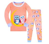 Genérico 2026 Conjunto de de Manga Larga para Niñas Pequeñas y Niños Ropa y Cómoda para Dormir o Estar en Casa Ideal para Uso Diario en Primavera y Verano (Orange, 5-6 Years)