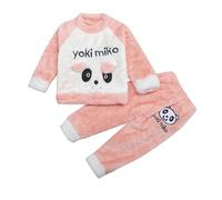 Genérico 2026 Conjunto de Ropa de Franela de Animados para niños y niñas, Sudadera, Top y Pantalones, Ropa de casa cálida y y Peluda con Pantalones de chándal de Lana (White, 110/XL)