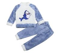 Genérico 2026 Conjunto de Ropa de Franela de Animados para niños y niñas, Sudadera, Top y Pantalones, Ropa de casa cálida y y Peluda con Pantalones de chándal de Lana (Blue, 110/XL)