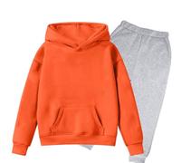 Genérico 2026 Conjunto de Sudadera con Capucha y Pantalones Largos Ligeros con Estampado de Letras de Manga Larga para niños y niñas (Orange, 5-6 Years)