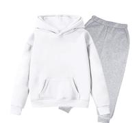 Genérico 2026 Conjunto de Sudadera con Capucha y Pantalones Largos Ligeros con Estampado de Letras de Manga Larga para niños y niñas (White, 2-3 Years)
