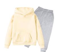 Genérico 2026 Conjunto de Sudadera con Capucha y Pantalones Largos Ligeros con Estampado de Letras de Manga Larga para niños y niñas (Khaki, 2-3 Years)
