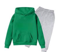 Genérico 2026 Conjunto de Sudadera con Capucha y Pantalones Largos Ligeros con Estampado de Letras de Manga Larga para niños y niñas (Green, 3-4 Years)