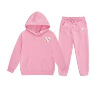 Genérico 2026 Conjunto de Sudadera para Niñas Ropa de Dos Piezas con Capucha y Pantalones Deportivos Manga Larga Atuendo Juvenil de Color Sólido para Pequeñas y (12-13 Years)