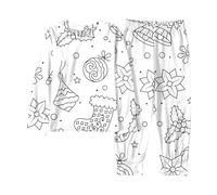 Genérico 2026 Conjunto Infantil de Manga Larga con Camiseta y Pantalones para niñas Ideal para Actividades Creativas de garabatos en otoño e Invierno (White, 2-3 Years)