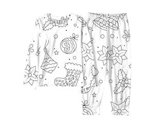 Genérico 2026 Conjunto Infantil de Manga Larga con Camiseta y Pantalones para niñas Ideal para Actividades Creativas de garabatos en otoño e Invierno (White, 5-6 Years)