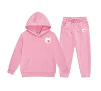 Genérico 2026 Conjunto Infantil de Sudadera para niñas Conjunto Dos Piezas con Pantalones Deportivos Manga Larga Traje sólido Talla pequeña (8-9 Years)