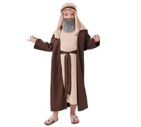 Genérico 2026 Conjunto Infantil Disfraz Histórico Bigote Edad Etapa Ropa para Niños Pequeños (Brown, 8-9 Years)