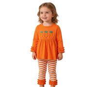 Genérico 2026 Conjunto Infantil para Niñas de Dos Piezas con y Pantalones a Ropa Elegante para y Uso Diario en Primavera y Otoño (Orange, 2-3 Years)