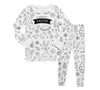 Genérico 2026 Conjunto Unisex Infantil de Sudadera con Capucha y pantalón para Dibujar Colorear y Personalizar tú Mismo (White, 7-8 Years)