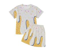 Genérico 2026 Conjunto Veraniego Infantil con Estampado Shorts Casuales para niñas Ropa Divertida pequeña Juego Diario niños niñas Edad 3-11 años (White, 7-8 Years)
