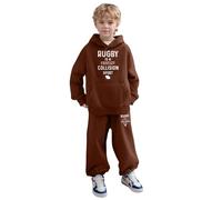 Genérico 2026 Conjuntos Deportivos con Capucha para Niños 2-13 Años Atuendos Casuales Otoño Invierno para Uso Diario y Ropa Cómoda Infantil (Coffee, 3-4 Years)