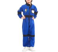 Genérico 2026 Disfraz Astronauta Niños Traje Espacial Halloween Cosplay Actuación Juego Simulación Disfrazarse Conjunto Pequeño (Blue, 3-4 Years)