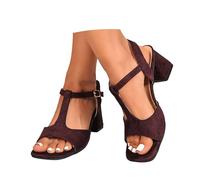 Genérico 2026 Elegantes sandalias de tacón con tira entre los dedos y terciopelo suave para mayor comodidad y un estilo atemporal.