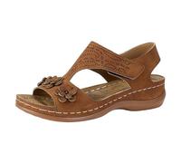 Genérico 2026 Europa y Estados Unidos Verano Nueva Pendiente con Sandalias Zapatillas Abiertas de Flores de Cuero de Moda de Verano para Mujer Zapatillas de Playa al Aire Libre